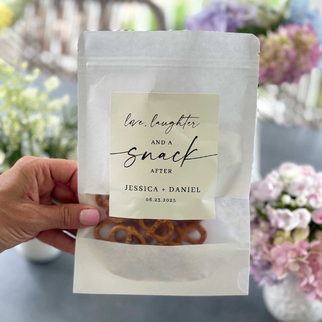 Rótulo De Garrafa De Cerveja Love, Laughter and a Snack After Label Stickers (Criador carregado)