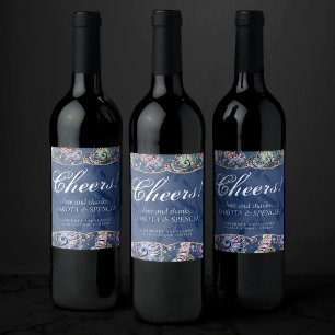 Rótulo De Garrafa De Cerveja Luxo azul subaquático   Pás Douradas