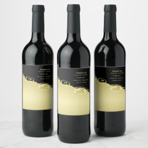 Rótulo De Garrafa De Cerveja Luxo dourado decorativo em Monograma W dourado e p