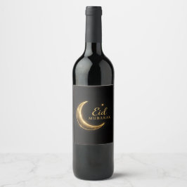 Rótulo De Garrafa De Cerveja Luxo Preto & Ouro Eid Mubarak – Elegante
