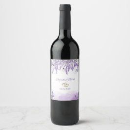 Rótulo De Garrafa De Cerveja Luzes de Corda com Aquarela Lavanda