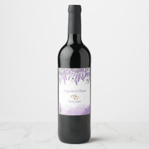 Rótulo De Garrafa De Cerveja Luzes de Corda com Aquarela Lavanda