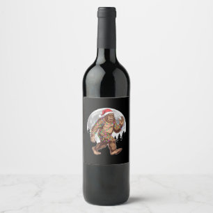 Rótulo De Garrafa De Cerveja Luzes de Natal do Papai Noel Pé Grande Árvore de N