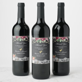 Rótulo De Garrafa De Cerveja Luzes Rústicas De Corda De Madeira Obrigado Casame