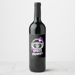 Rótulo De Garrafa De Cerveja Macaco espacial macaco