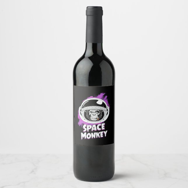 Rótulo De Garrafa De Cerveja Macaco espacial macaco (Frente)