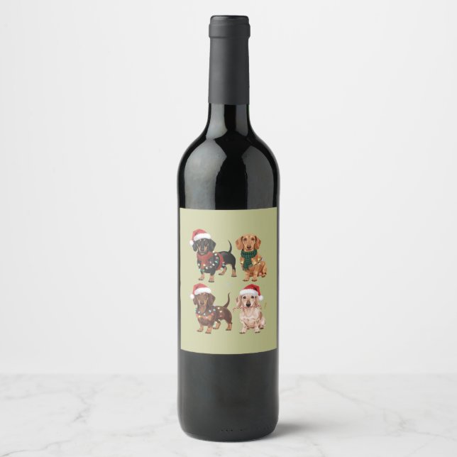 Rótulo De Garrafa De Cerveja Mãe de cachorro de Natal Dachshund Amante Presente (Frente)