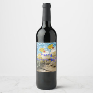 Rótulo De Garrafa De Cerveja mãe de piña colada abacaxi