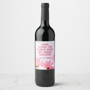 Rótulo De Garrafa De Cerveja Mãe Terapêutica Inremunerada Dia de as mães Floral