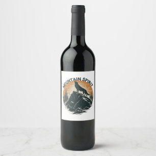 Rótulo De Garrafa De Cerveja Maestà da Montanha Lobo Uivando no Pico