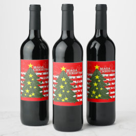 Rótulo De Garrafa De Cerveja MAGA Christmas Patriotic