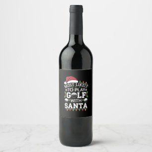 Rótulo De Garrafa De Cerveja Mais Propenso a Jogar Golfe com o Papai Noel Famíl