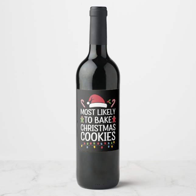 Rótulo De Garrafa De Cerveja Mais Provável A Assar De Biscoitos De Natal Engraç (Frente)