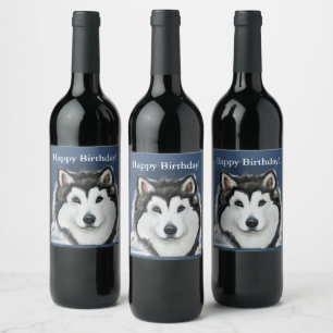 Rótulo De Garrafa De Cerveja Malamute do Alasca