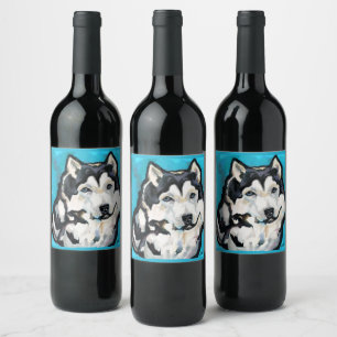 Rótulo De Garrafa De Cerveja Malamute do Alasca