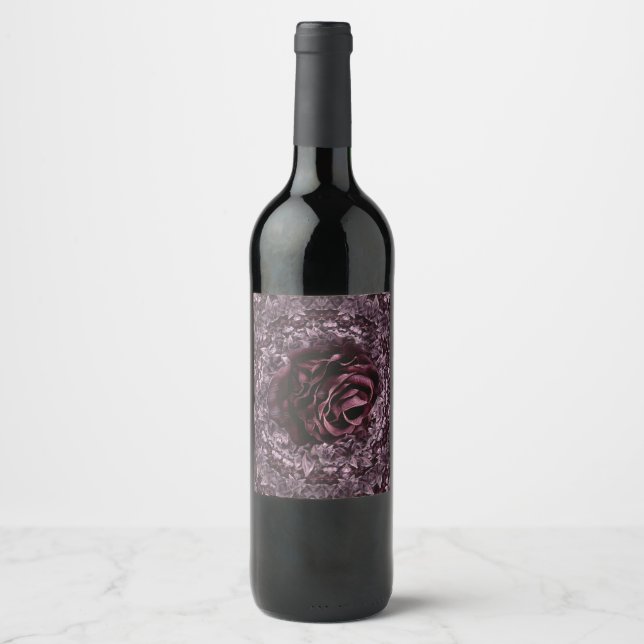 Rótulo De Garrafa De Cerveja Mandala de Rosa  (Frente)
