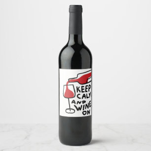 Rótulo De Garrafa De Cerveja Mantenha a Calma e Beba Vinho Com Humor