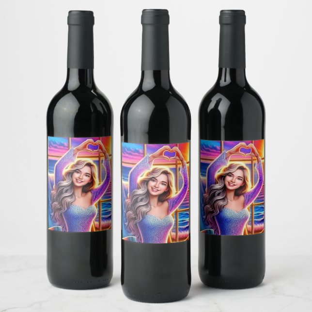 Rótulo De Garrafa De Cerveja Mãos de Senhora e Coração (Garrafas)