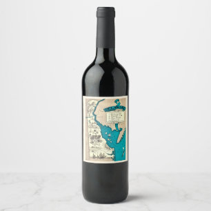 Rótulo De Garrafa De Cerveja Mapa antigo do Delaware