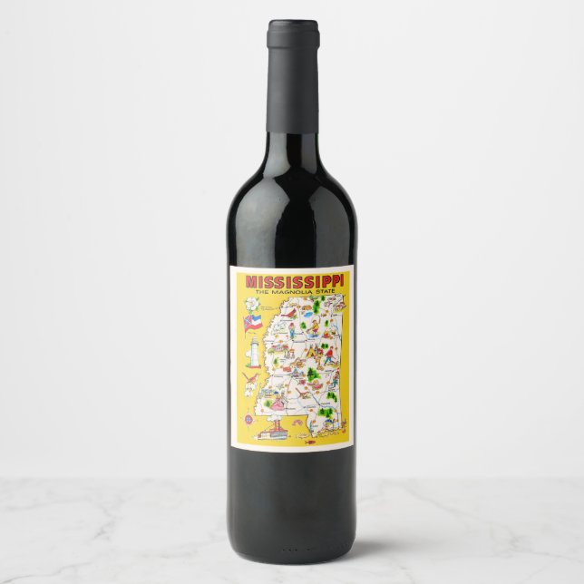 Rótulo De Garrafa De Cerveja Mapa Antigo do Mississippi  (Frente)