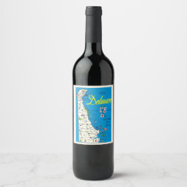 Rótulo De Garrafa De Cerveja Mapa de Delaware