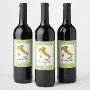 Rótulo De Garrafa De Cerveja Mapa de Limoncello Italia seu texto