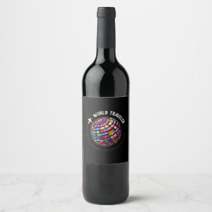 Rótulo De Garrafa De Cerveja Mapa Mundial de Viajantes, Traveler do Mundo, País