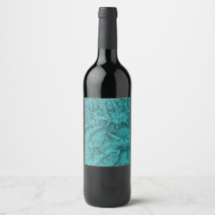 Rótulo De Garrafa De Cerveja Mapa Topográfico de Montanha Azul