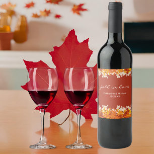 Rótulo De Garrafa De Cerveja Maple Deixa Orange & Terracotta Autumn Casamento