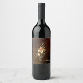 Rótulo De Garrafa De Cerveja Maravilhosa flor elegante.