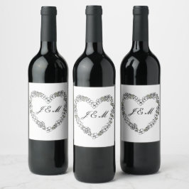 Rótulo De Garrafa De Cerveja  mariage noir et blanc