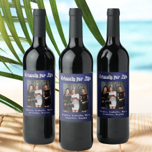 Rótulo De Garrafa De Cerveja Marinho azul branco azul de melhor amigo