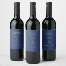 Rótulo De Garrafa De Cerveja Marinho Azul Ouro Beige Wedding Wine Labs
