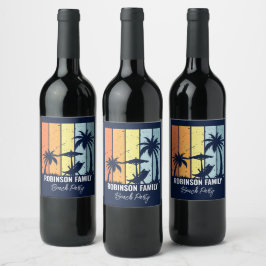 Rótulo De Garrafa De Cerveja Marinho Personalizado do Partido Retro Beach legal