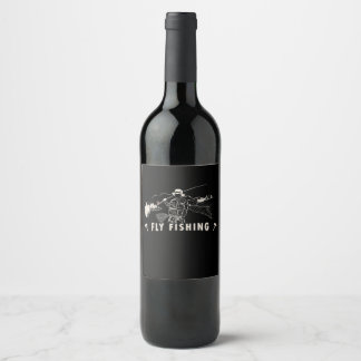 Rótulo De Garrafa De Cerveja Marrom Brook Trout Fly Pescoço Linha Pescador Pres