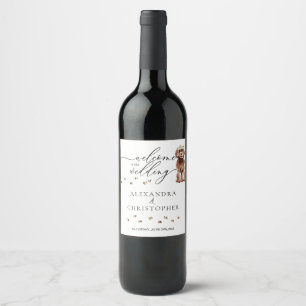 Rótulo De Garrafa De Cerveja Marrom Cavapoo Cachorro Casamento