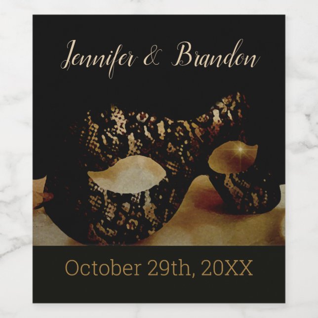 Rótulo De Garrafa De Cerveja Máscara do ouro (Rótulo Único)