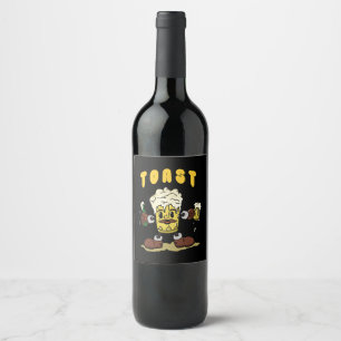 Rótulo De Garrafa De Cerveja Mascote da Torrada de Cerveja