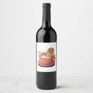 Rótulo De Garrafa De Cerveja Matcha Natal Biscoito de Gengibre Latte Bebida Ver