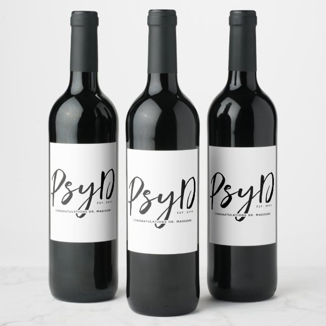 Rótulo De Garrafa De Cerveja Médico de PsyD Personalizado (Garrafas)