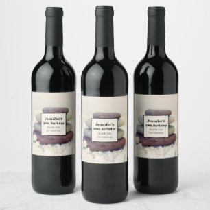 Rótulo De Garrafa De Cerveja Meditativo de Pedras Empilhadas no Cairn Aniversár