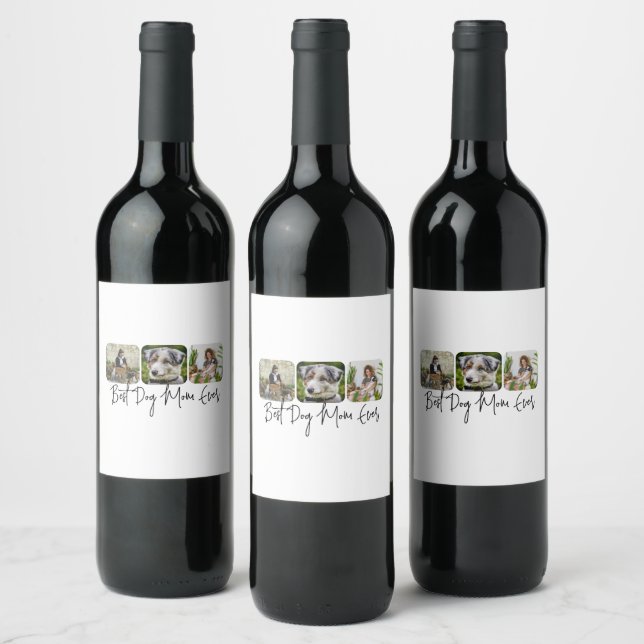 Rótulo De Garrafa De Cerveja Melhor Mãe De Cachorro - Colagem Personalizada De  (Garrafas)