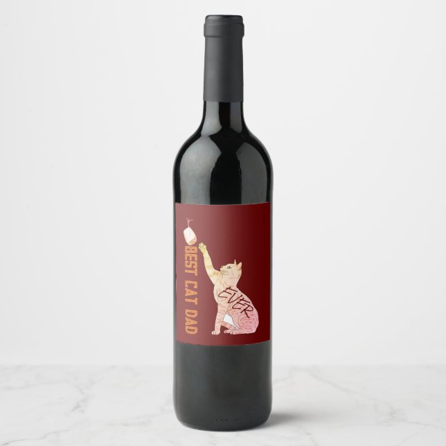 Rótulo De Garrafa De Cerveja Melhor Pai de Gato, Nunca (realmente) (Frente)