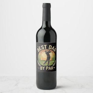 Rótulo De Garrafa De Cerveja Melhor Pai Por Par Golfe Pôr do Sol Vintage