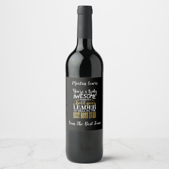 Rótulo De Garrafa De Cerveja Melhor rótulo de vinho de Natal do Chefe Personali (Frente)