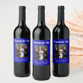 Rótulo De Garrafa De Cerveja Melhores amigos foto azul royal branco script