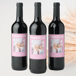 Rótulo De Garrafa De Cerveja Melhores amigos nomes de foto pastel rosa festa