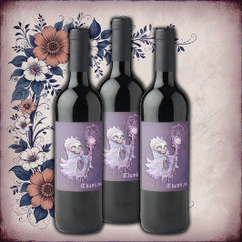 Rótulo De Garrafa De Cerveja Melodias mágicas do esqueleto roxo giro.