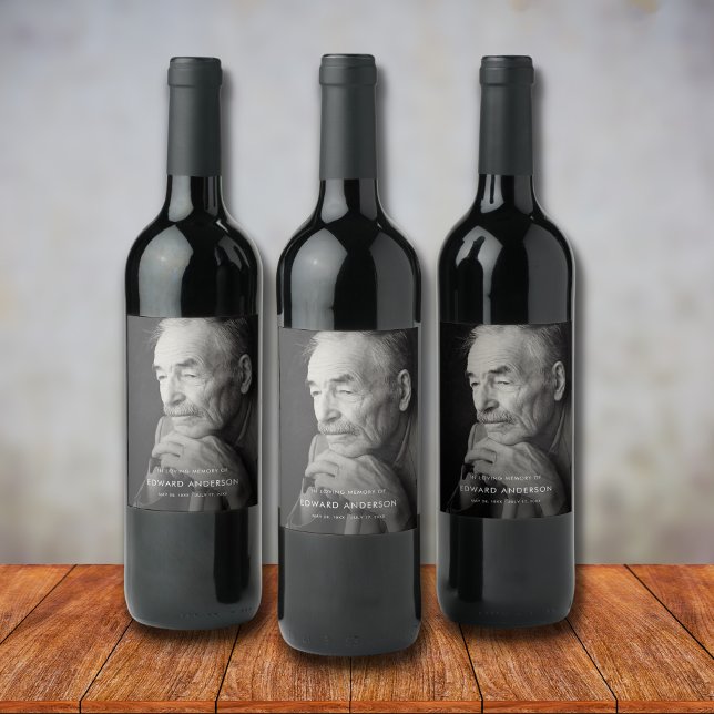 Rótulo De Garrafa De Cerveja Memorial ou Funeral Fotografia Tributo Keepsasasaa (Criador carregado)