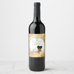 Rótulo De Garrafa De Cerveja Menina Bebê Etnia Batismo Batizado Ouro Prata